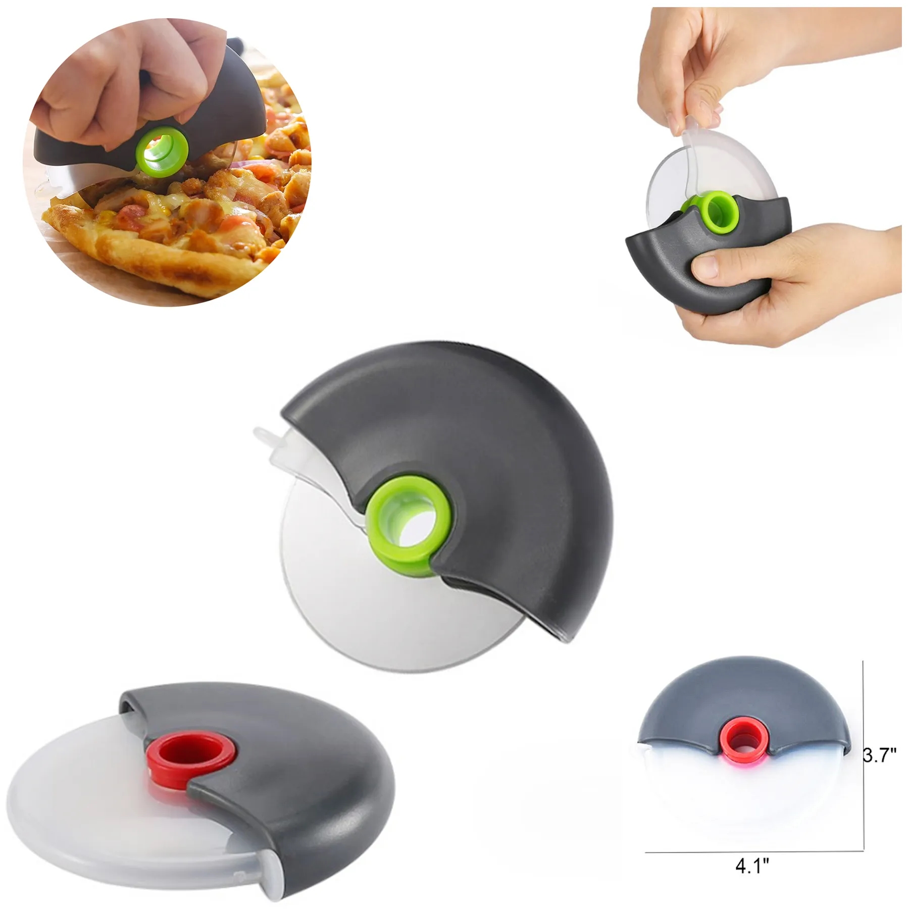 Round Super Sharp Pizza Cutter Wheel With Cover 3