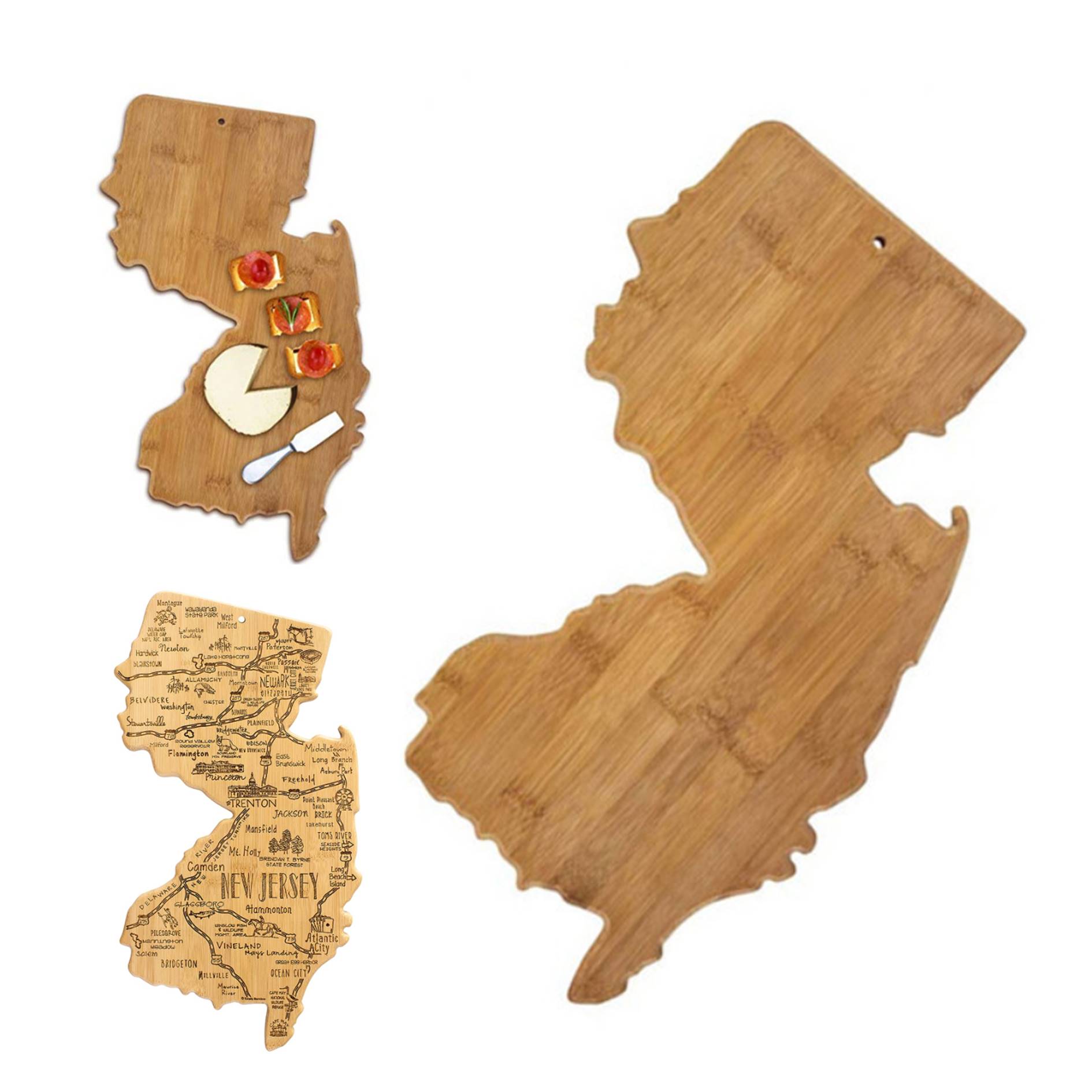 New Jersey State Shaped Serving Cutting Board 6
