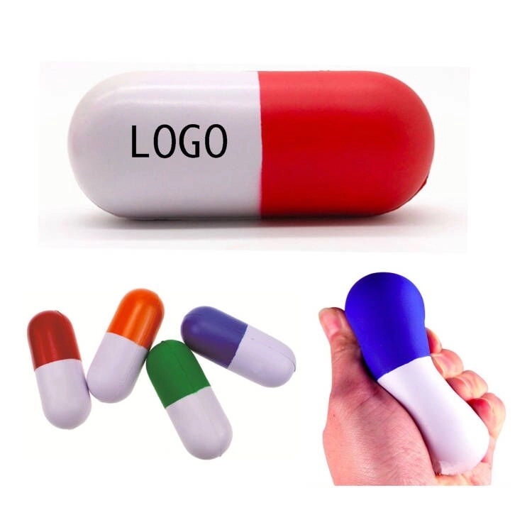 Capsule Pill Shape Stress Ball/Reliever 1