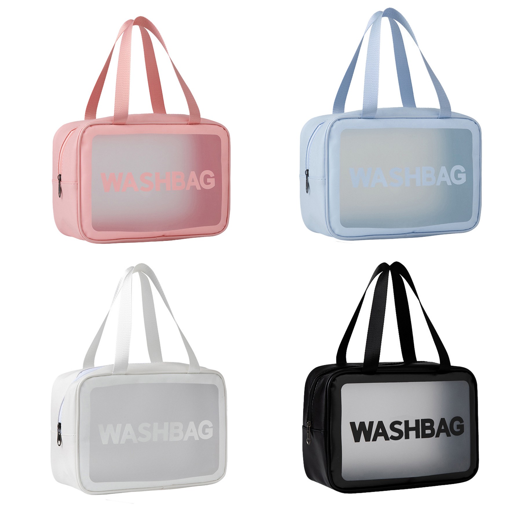 Matte Translucent Toiletry Bag With Handy Handle 1