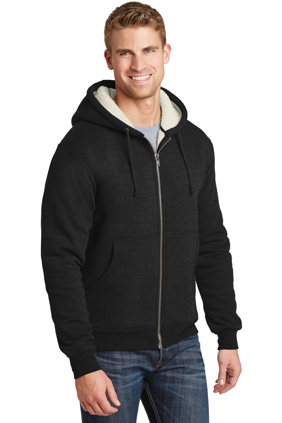 CornerStone Heavyweight Sherpa-Lined Hooded Fleece Jacket. CS625 2