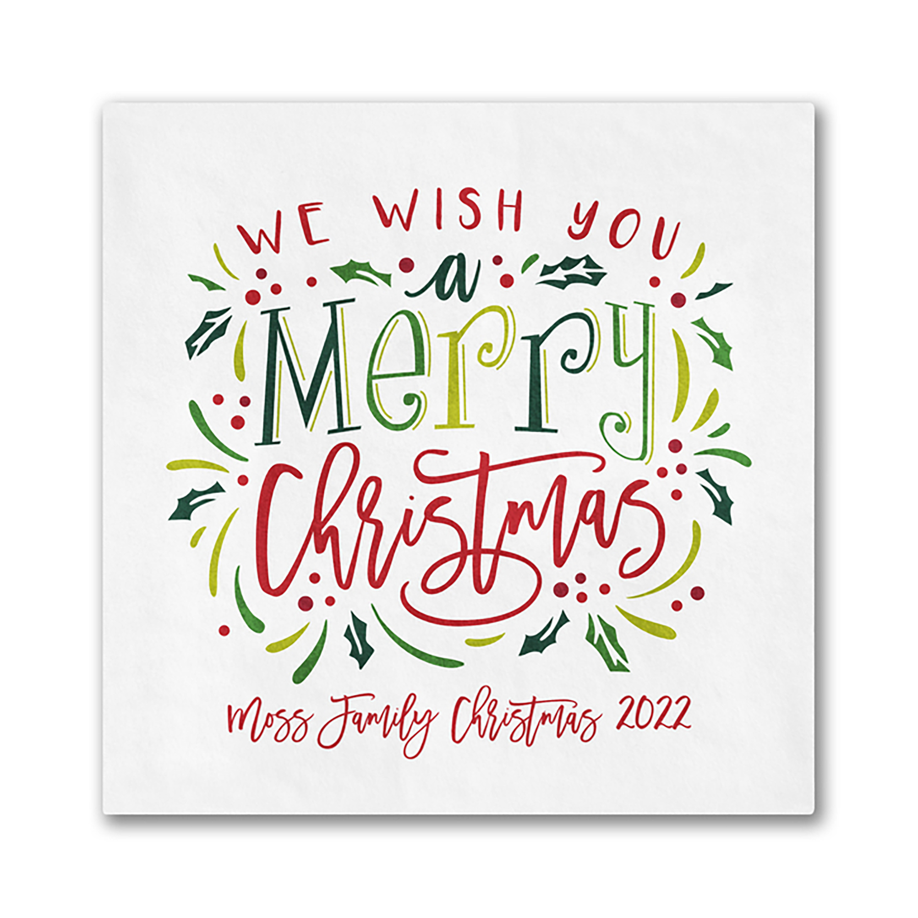 Holiday Typography Beverage Ooh La Color Napkin 1