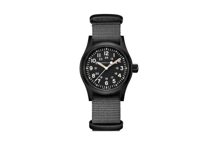 Hamilton Khaki Field Mechanical Black Textile Strap Watch 1