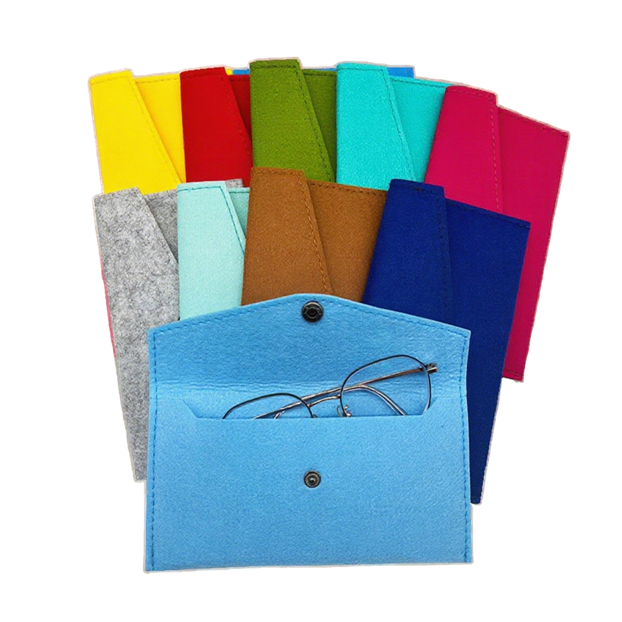 Wool Felt Storage Pouch With Snap Closure 7.7" 2