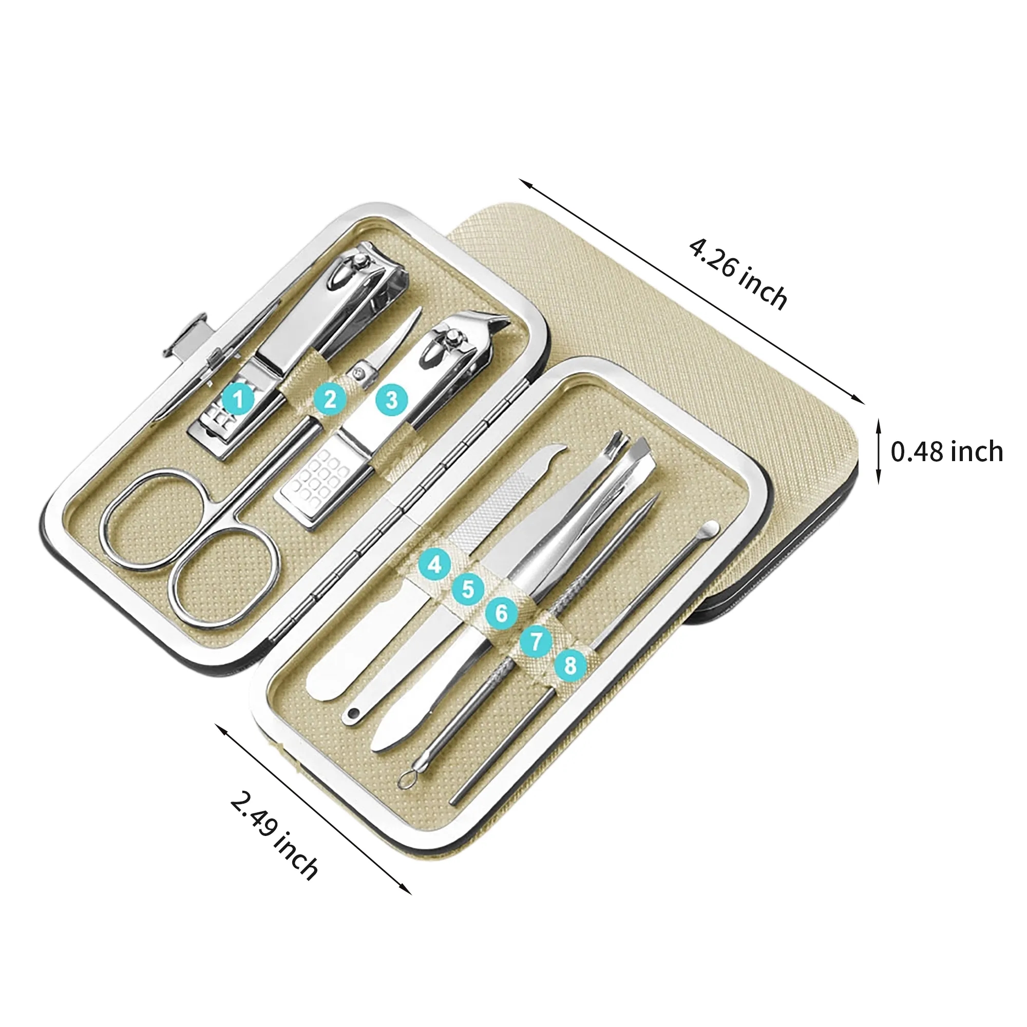 Stainless Steel Nail Clipper Set with Case 8