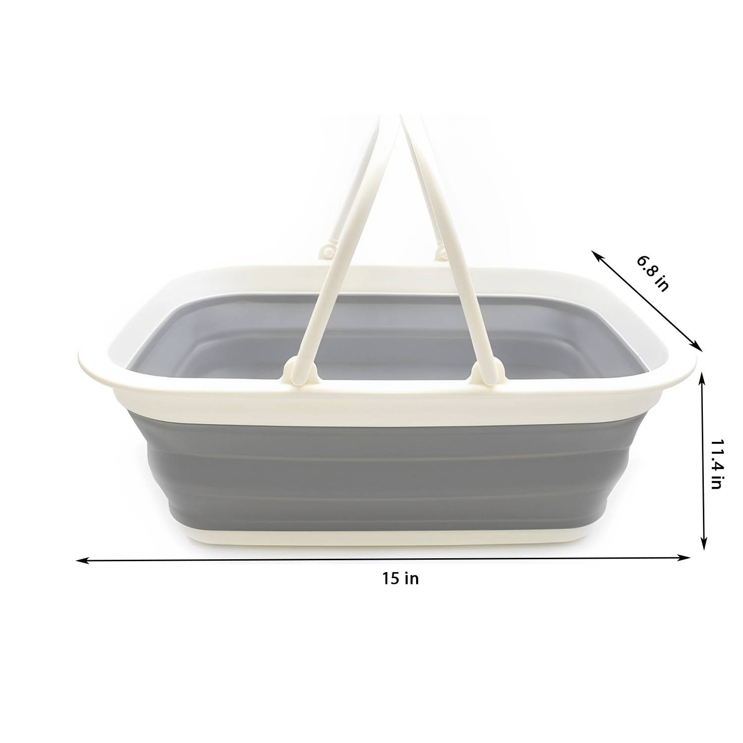 Collapsible Plastic Laundry Basket w/ Handle 6