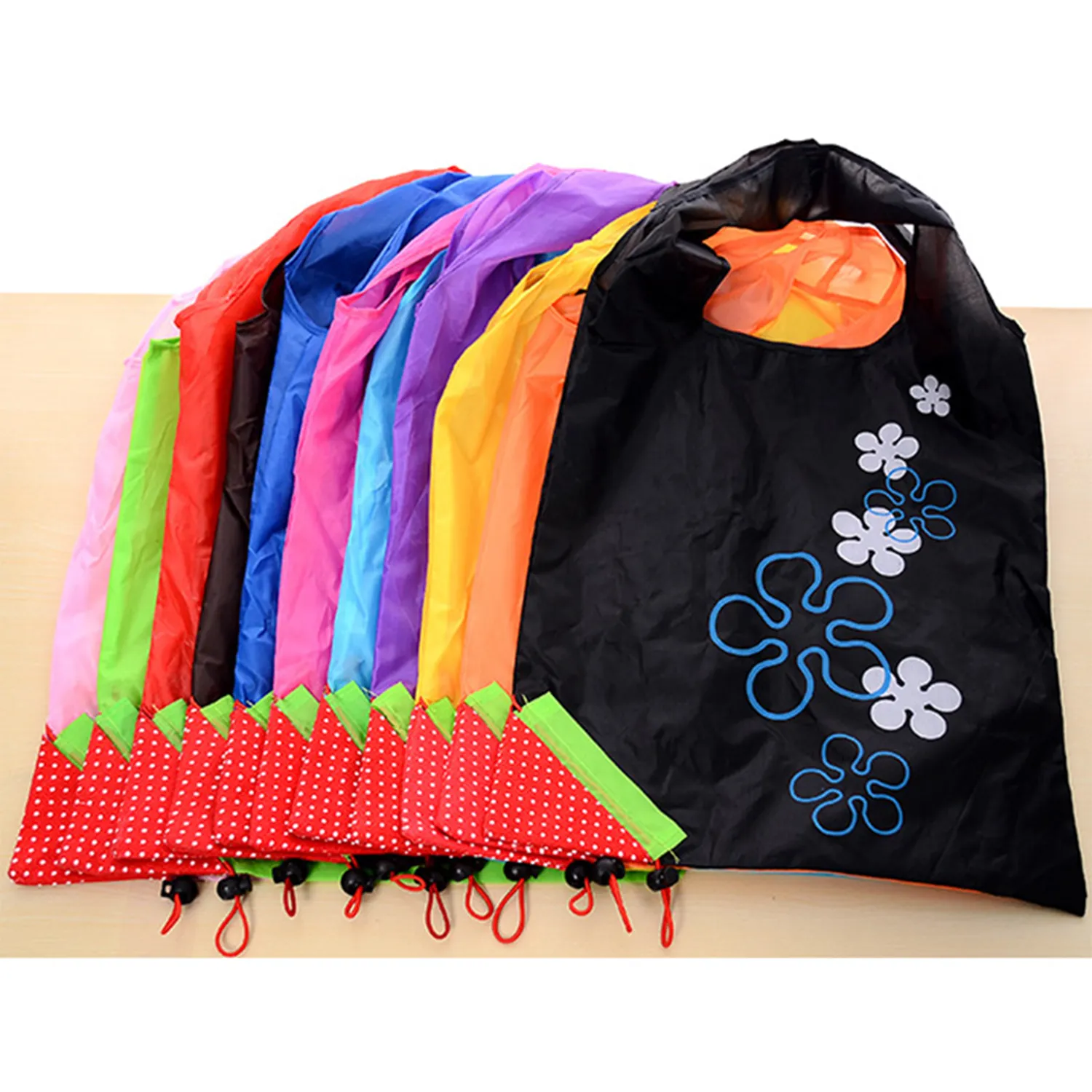 Compact Strawberry Scrunch Tote, Fruit Folds Shopping Bag 7