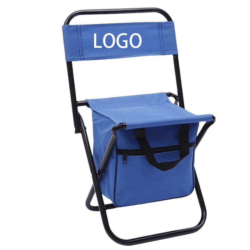 Blue Oxford Cloth Folding Chair with Backrest and Storage Bag 1
