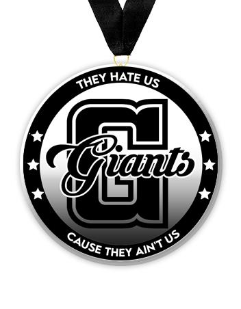 Acrylic Circle Medallions: Giants 3" Size, .25" 1