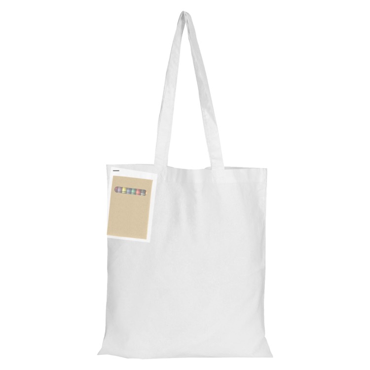 Colouring White Calico Bag No Gusset, custom tote bag with logo imprint 4