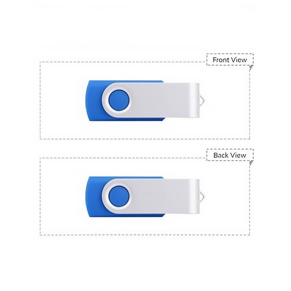 Plastic USB Flash Drive W/ Metal Swivel Cover (1GB) 8