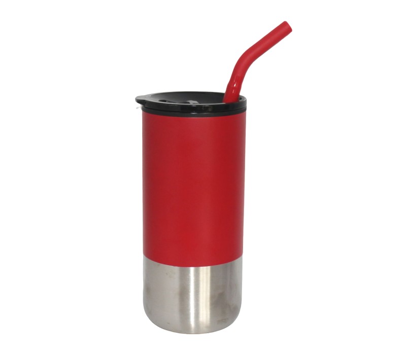 Vacuum Stainless Steel Tumbler with Straw, 18 oz. 5