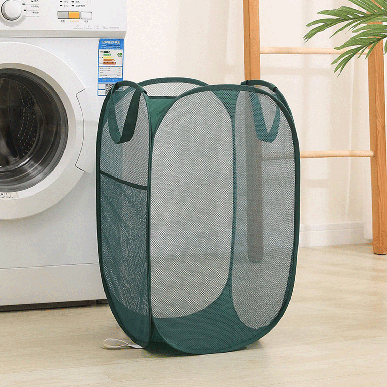 Foldable Pop Up Breathable Mesh Dirty Clothes Laundry Basket 16