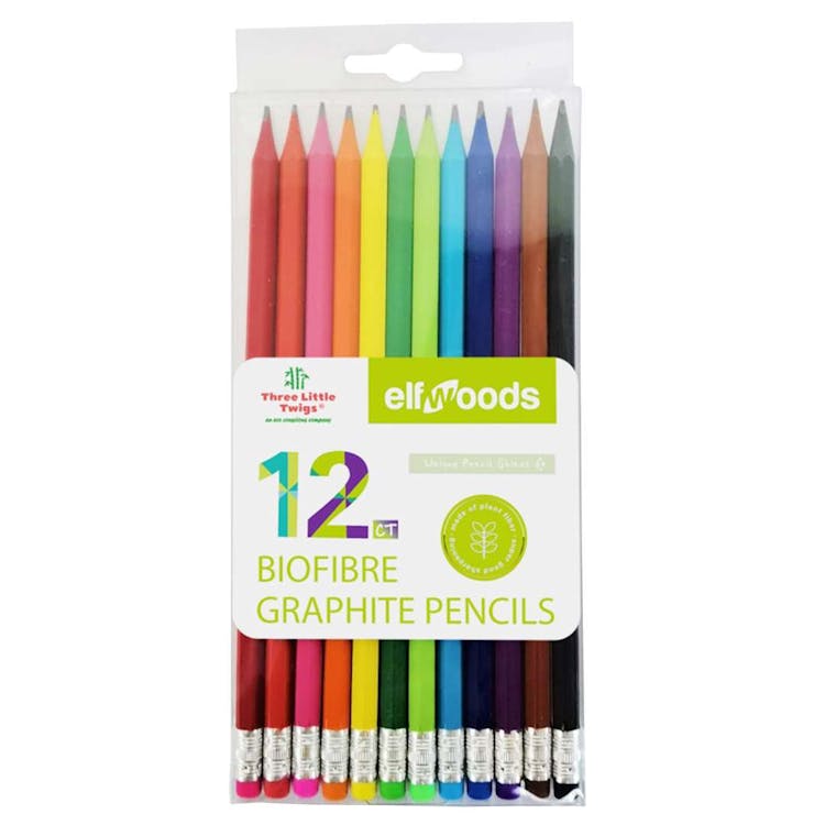 BioFibre Graphite Drawing Pencils - 12 Count Colored Barrels 1