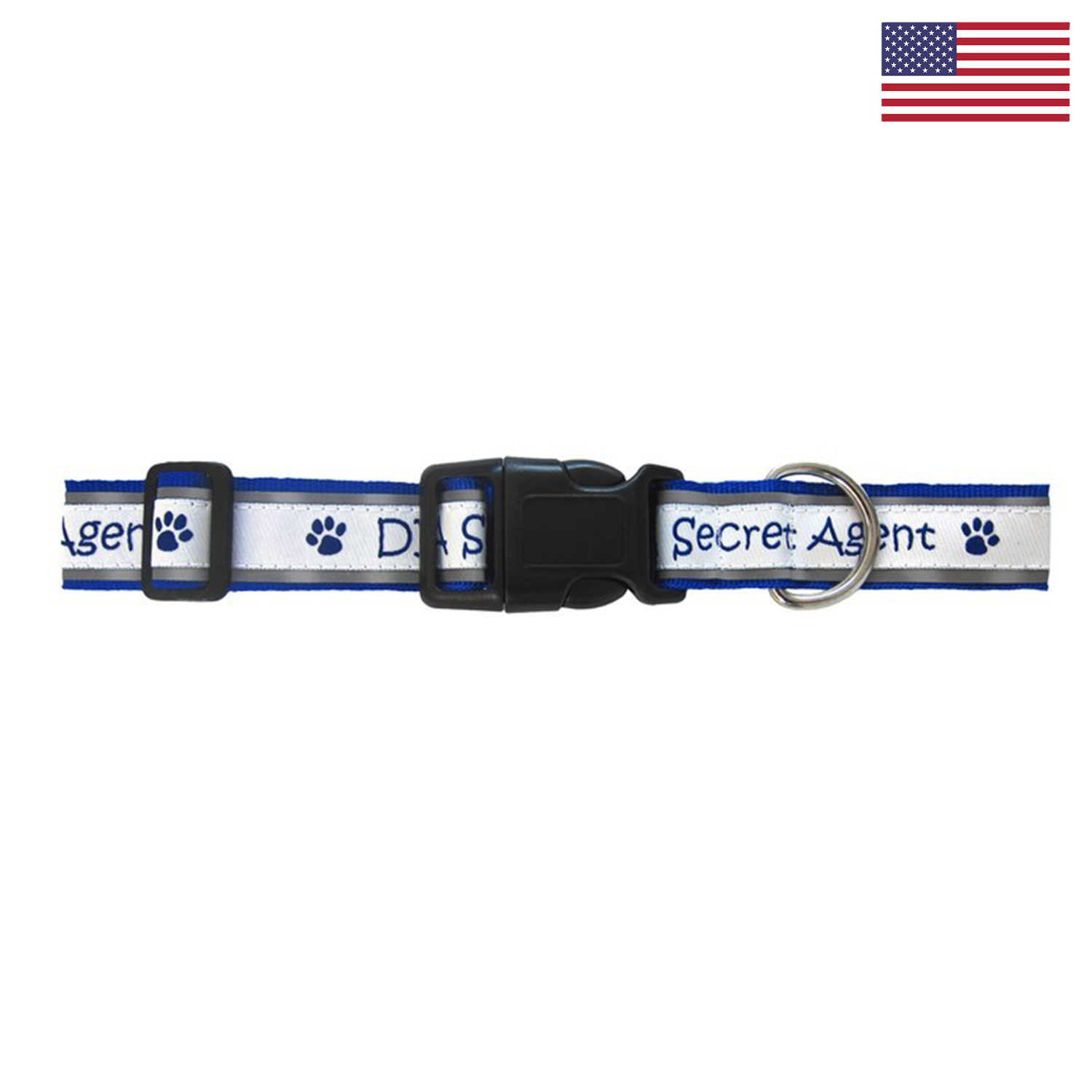 1" Woven Reflective Pet Collar w/ Nickel-Plated Hardware - "Elite" Weave