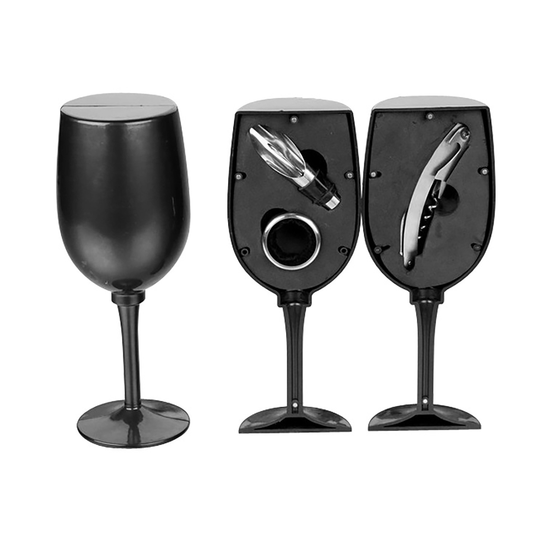 3-Piece Wine Opener Set Wine Glass Shape 4