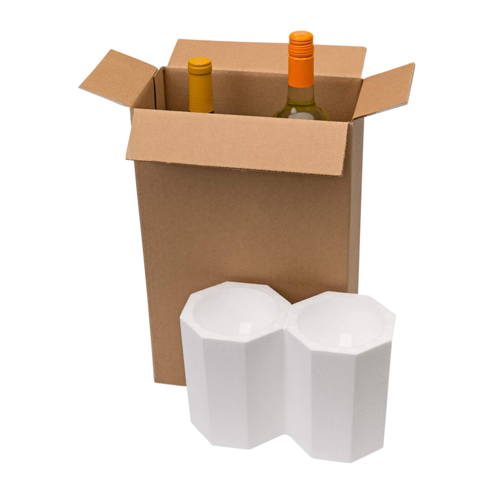 2-Bottle Styrofoam Wine Shipper 2