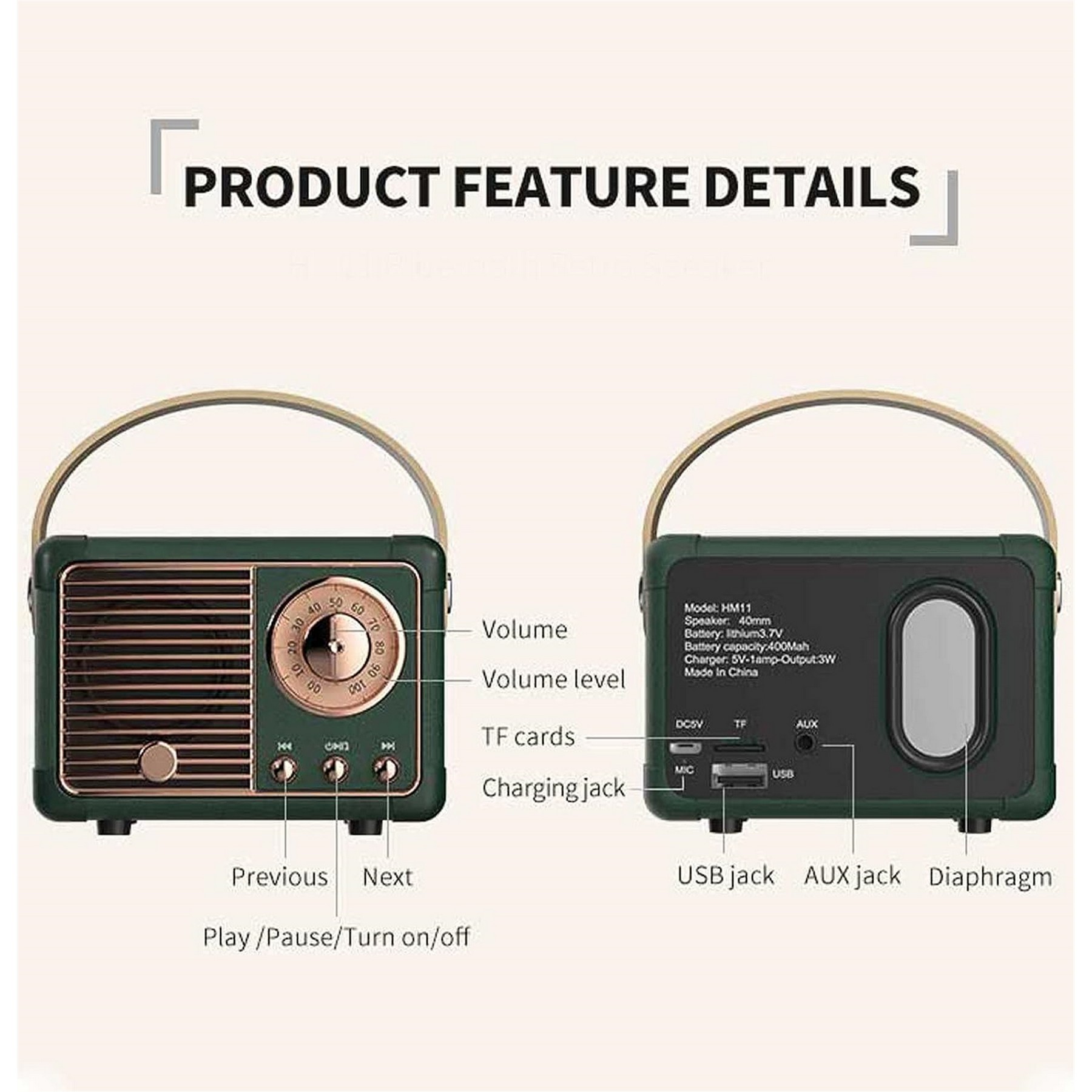 Retro Bluetooth Speaker 5