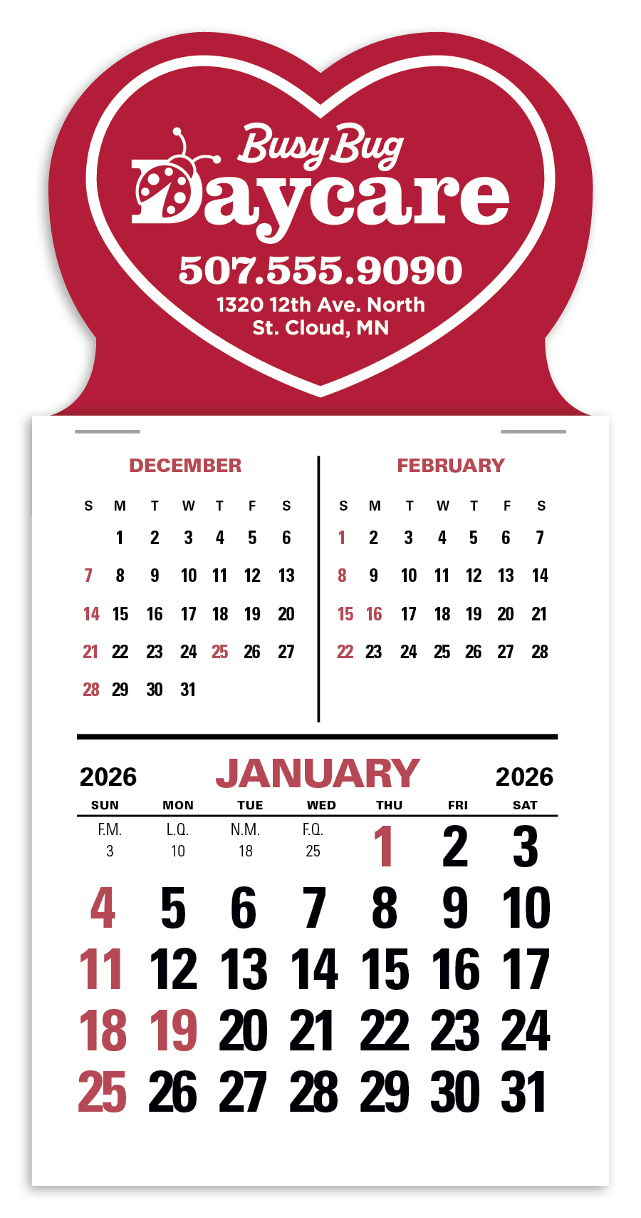 Press-N-Stick 3-Month Vertical Calendar