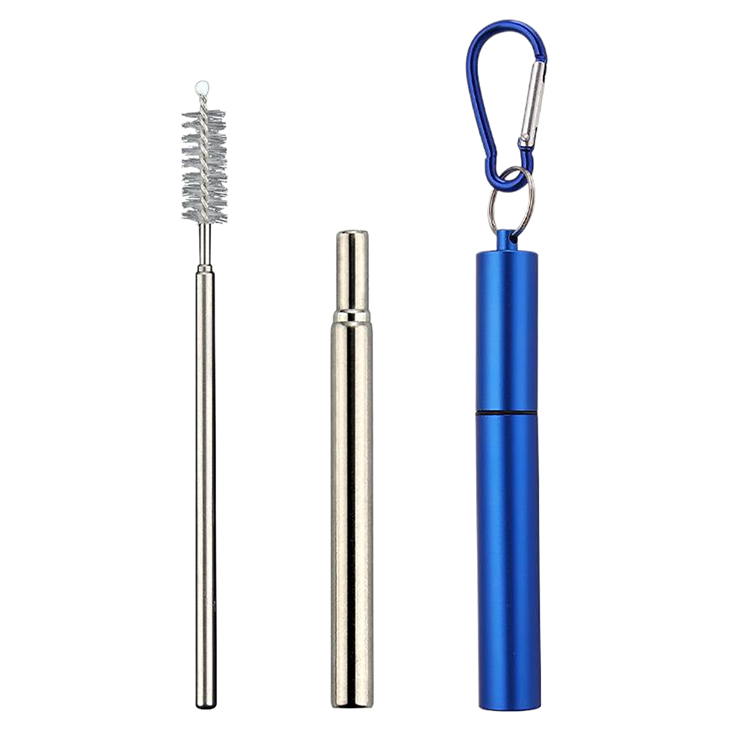 Reusable Stainless Steel Collapsible Straw with Case & Brush 7