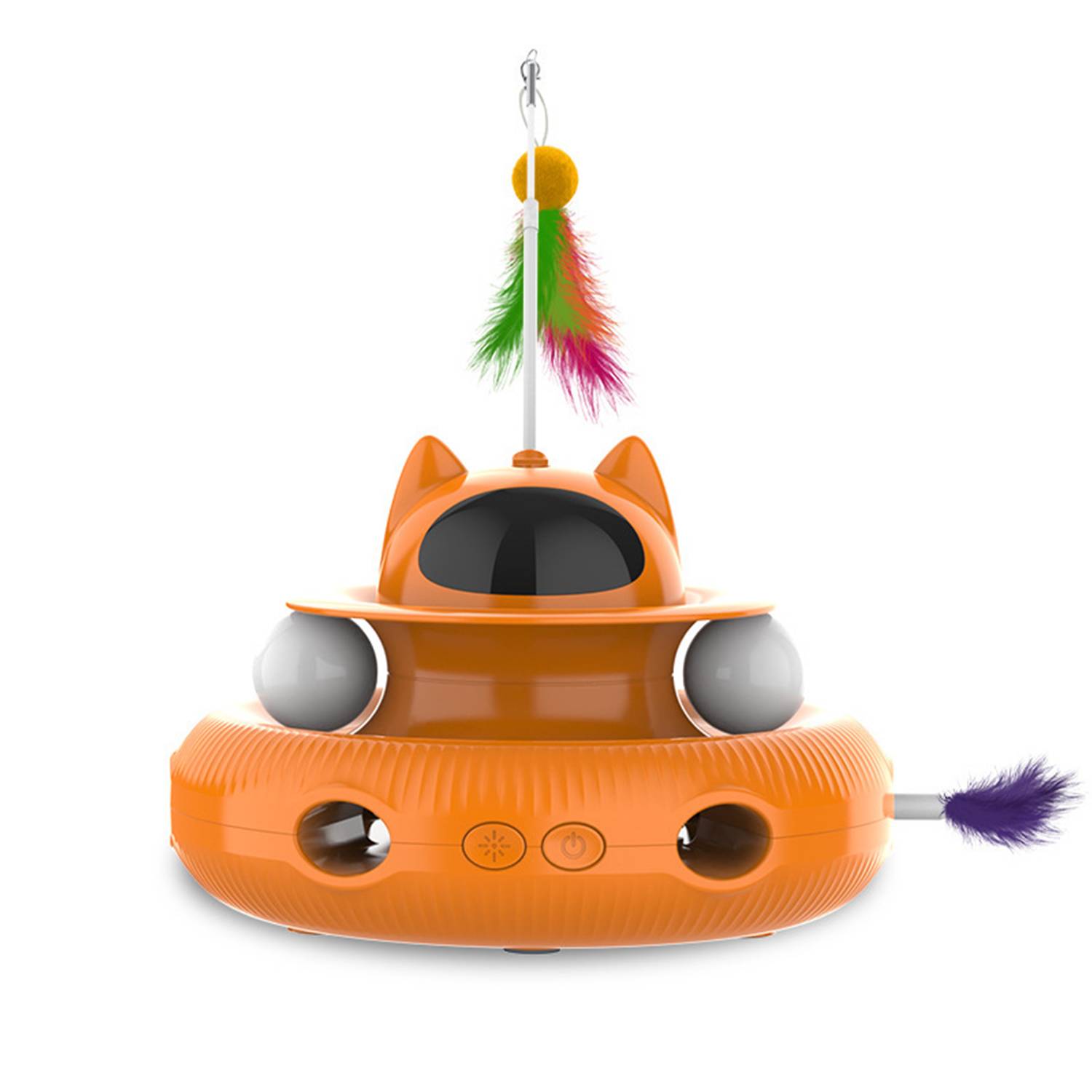 Indoor Interactive Cat Toy w/ Laser & Feather Wand 8