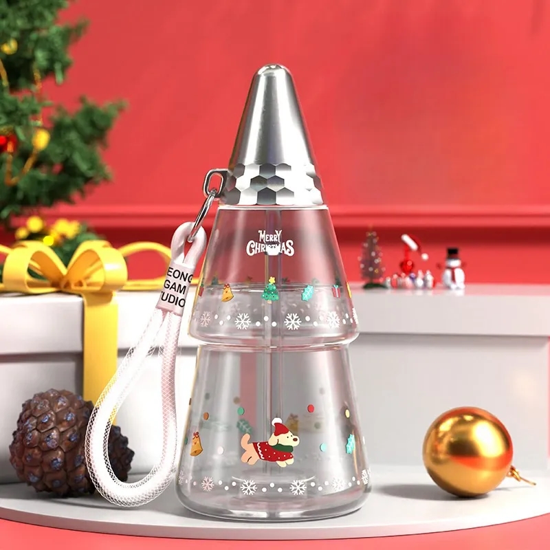 16.91 oz Christmas Water Cup with Lid and Straw 2