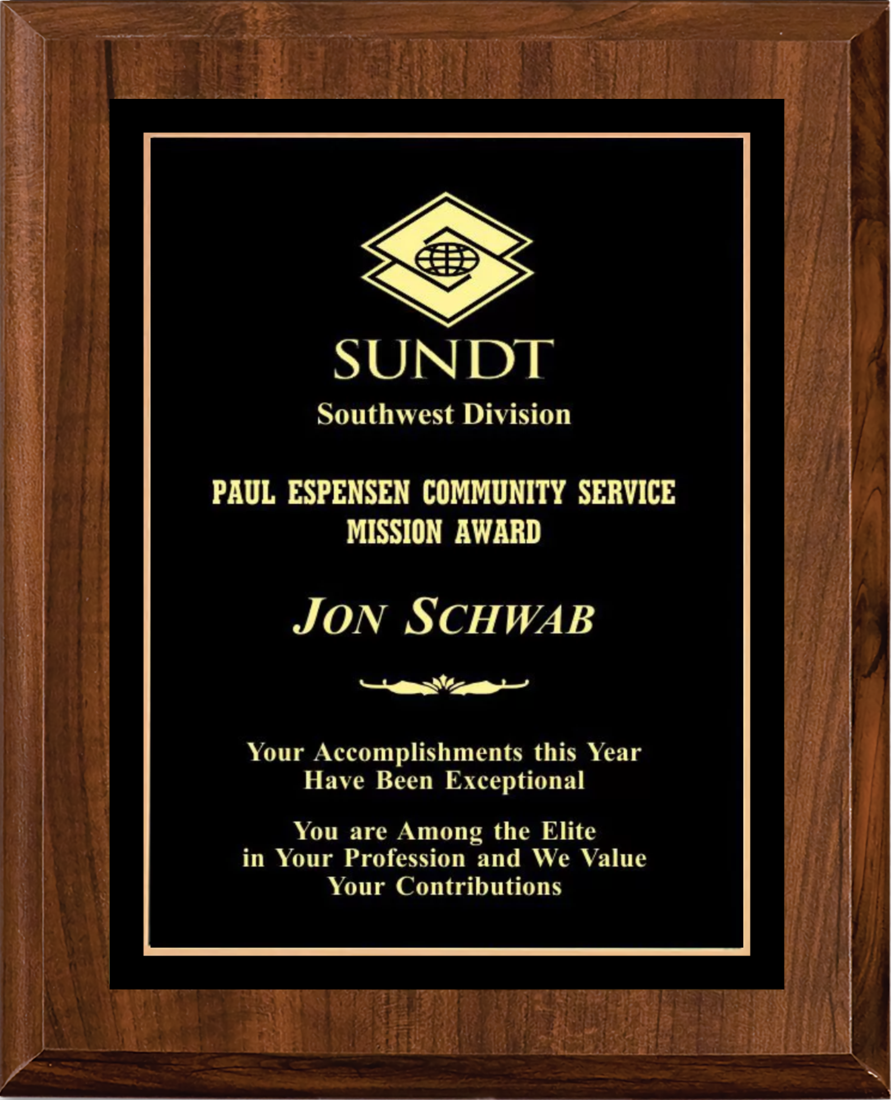 Cherry Finish Plaque w/ Single Engraved Plate 4