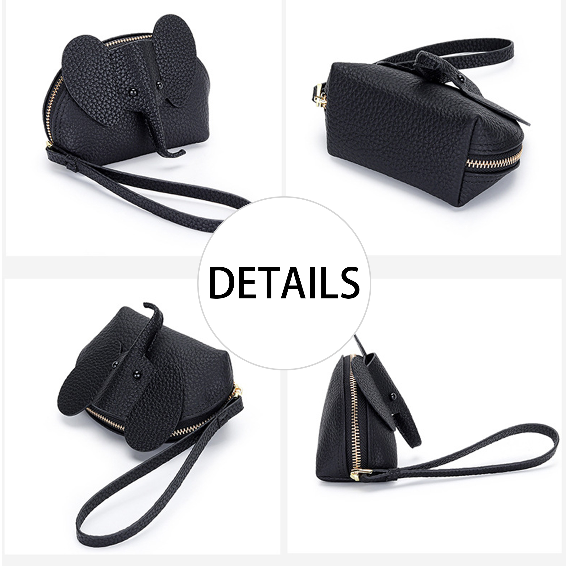 Genuine Leather Cartoon elephant women's mini coin purse 3