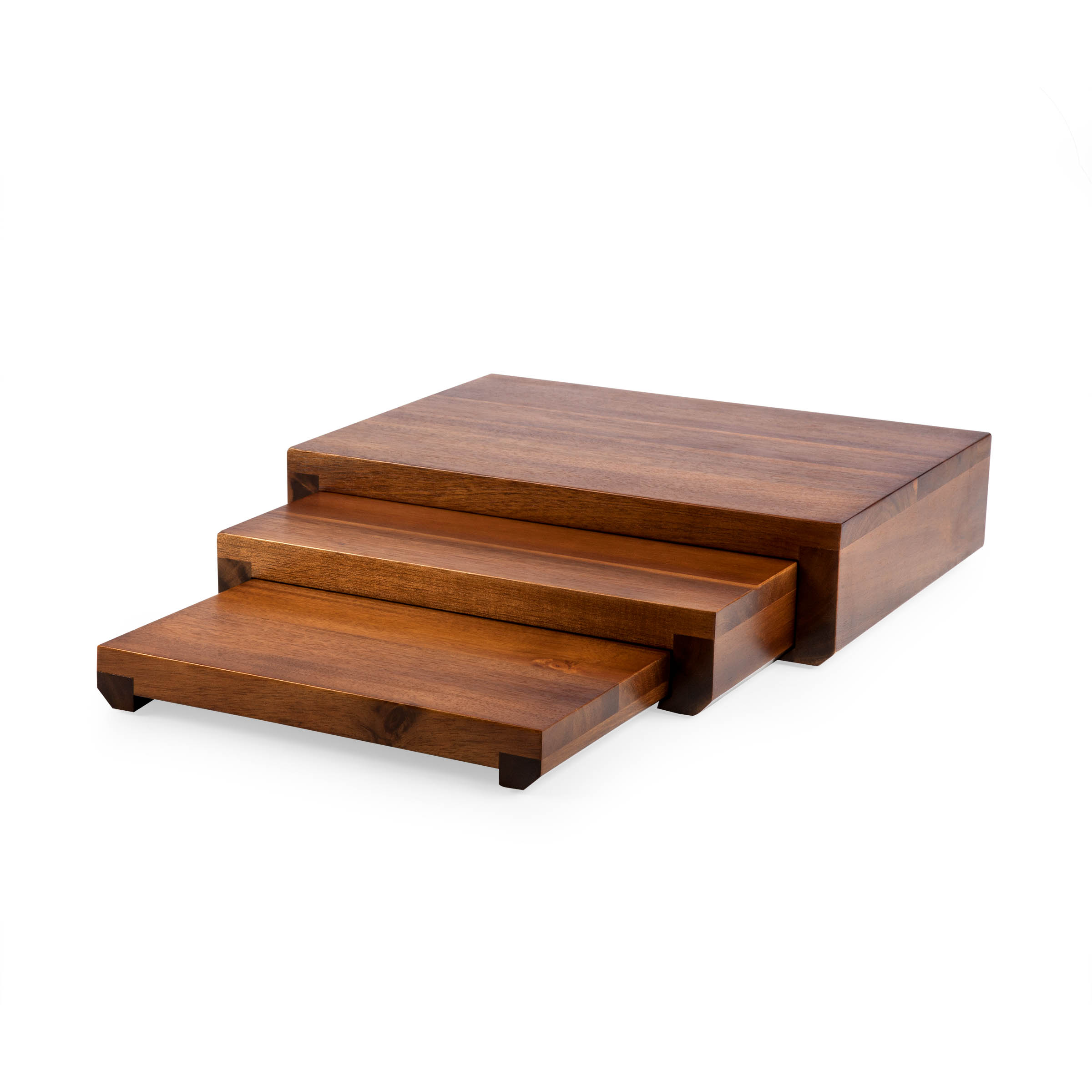 Etage Set Of 3 Acacia Serving Pedestals 3