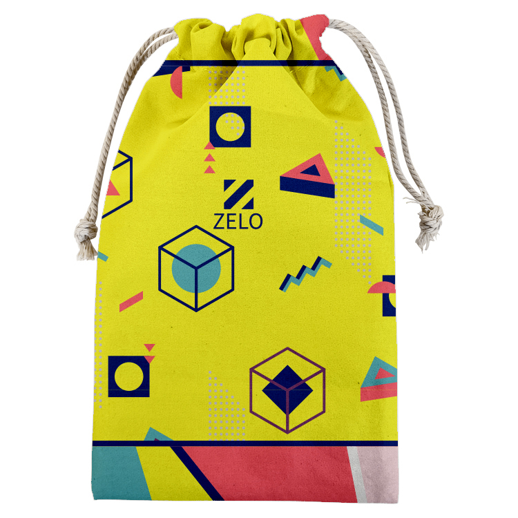 Tall Vibrant Cotton Drawstring Pouch 8