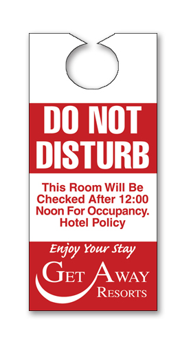 Rectangle 10 Mil Plastic Door Hanger w/ Notched Top (Spot Color) 4