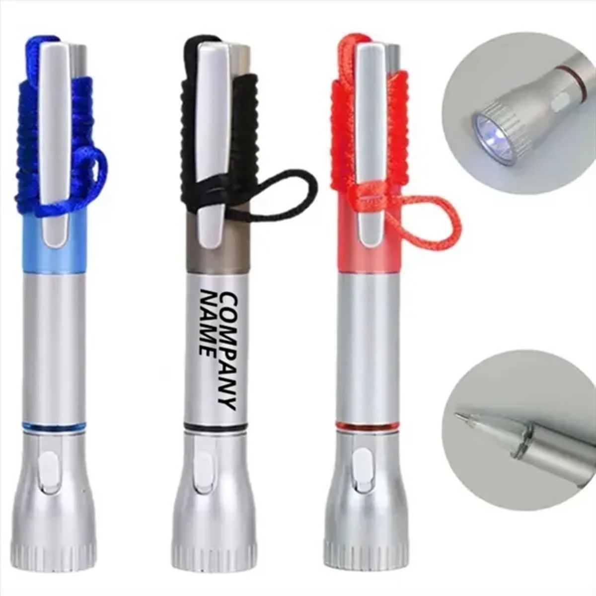 LED Flashlight Pen with Clip and Lanyard 1