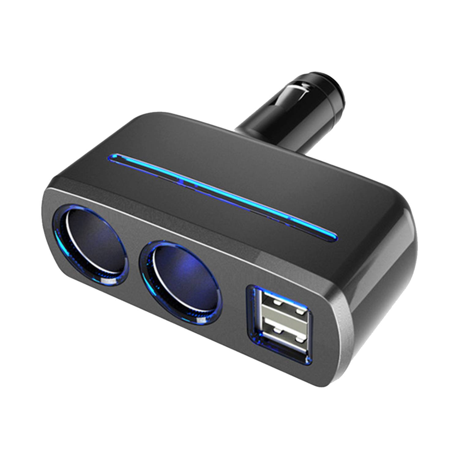 2 Socket Car Cigarette Lighter Splitter Adapter 12/24V 80W 3