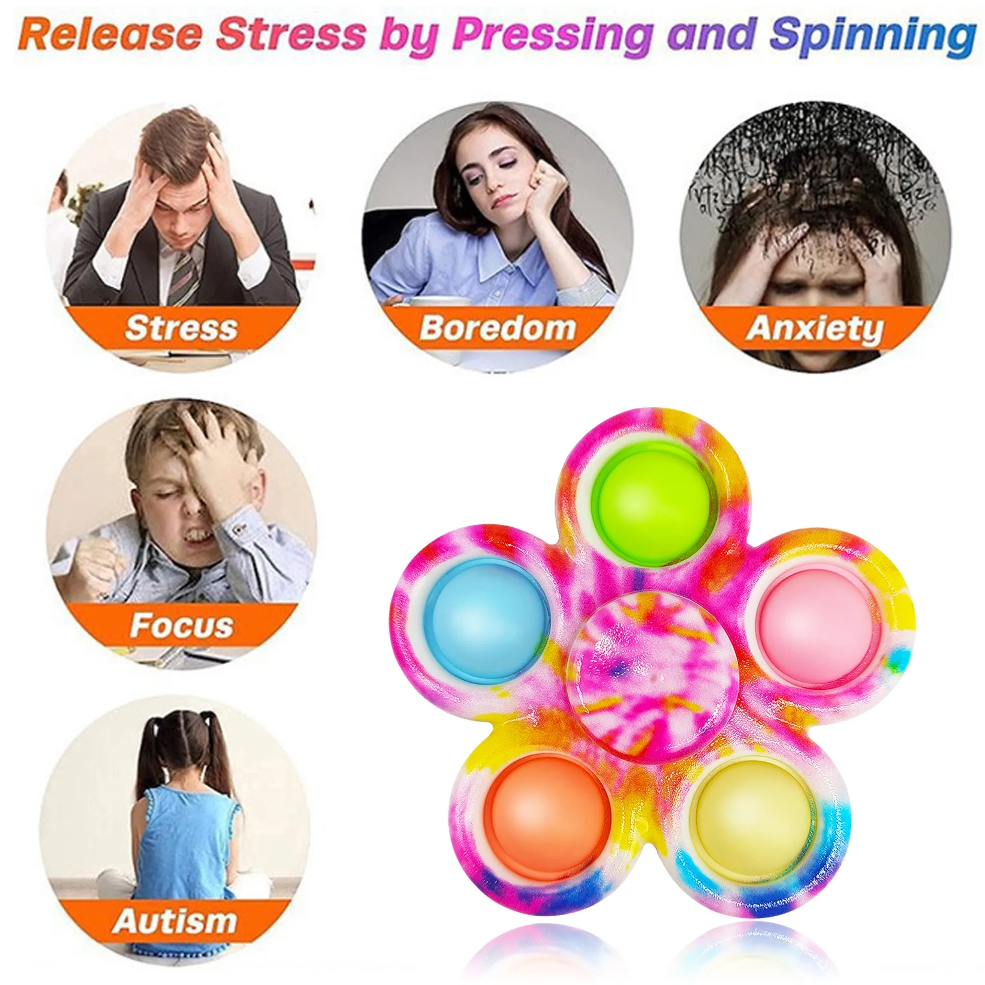 Finger spinning top toy for venting and relieving stress 6