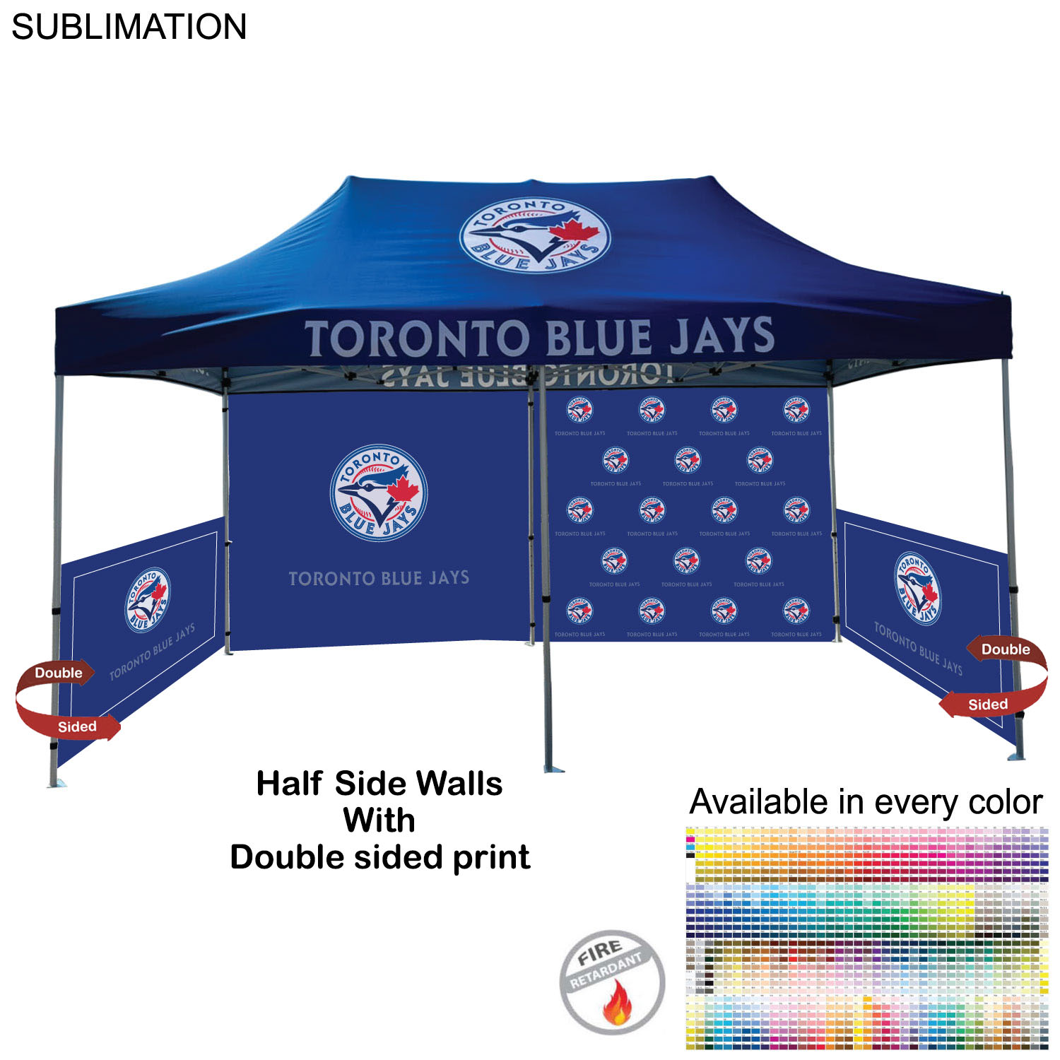 Half Side Wall for 10x20 Tent Kit, Sublimated, Double Sided Print