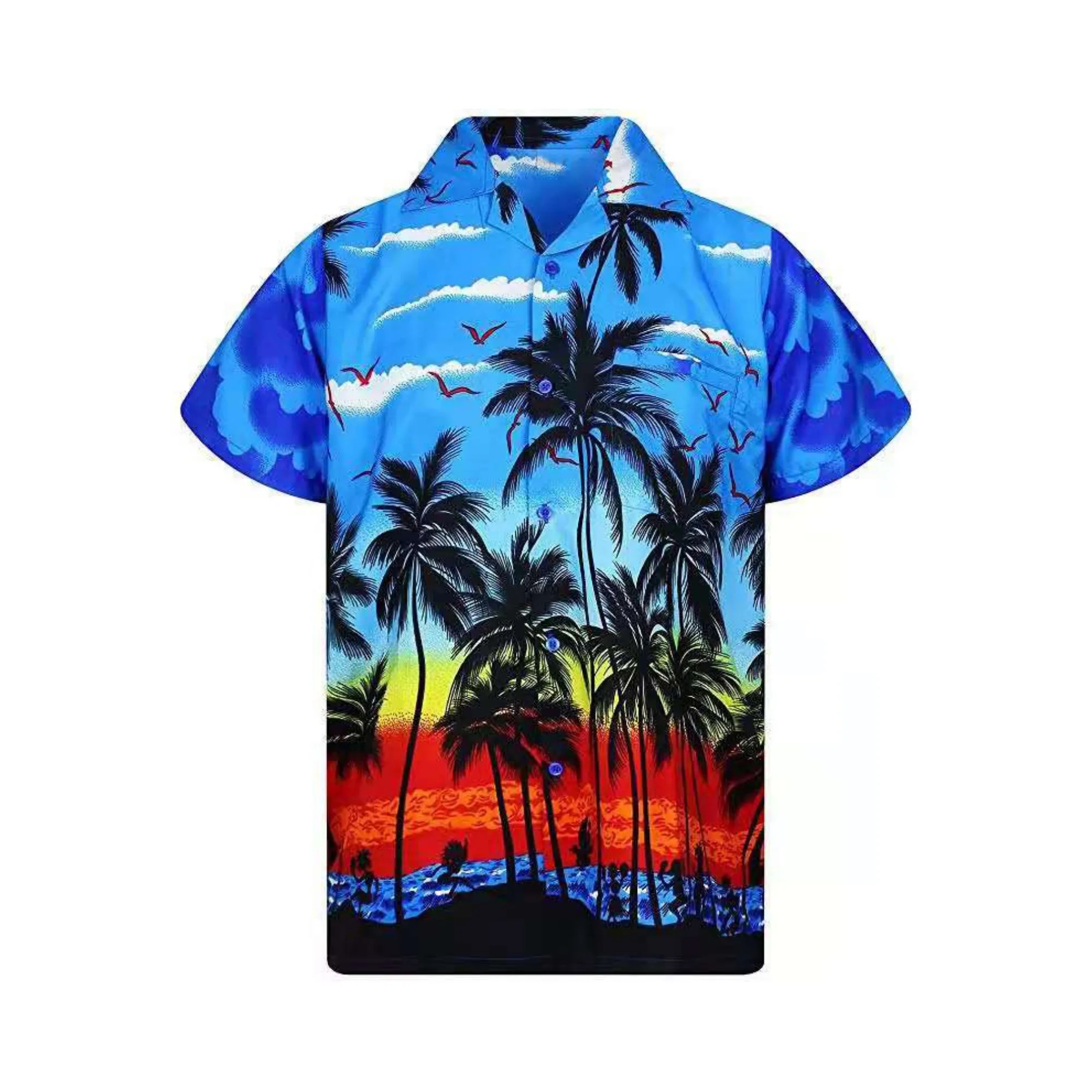 Short Sleeve Hawaiian Print Vacation Shirt 3
