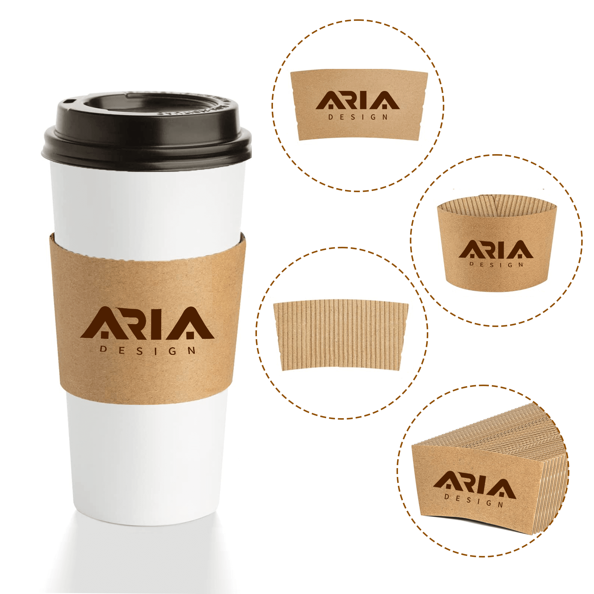 Custom Premium Kraft Paper Coffee Cup Sleeves 2