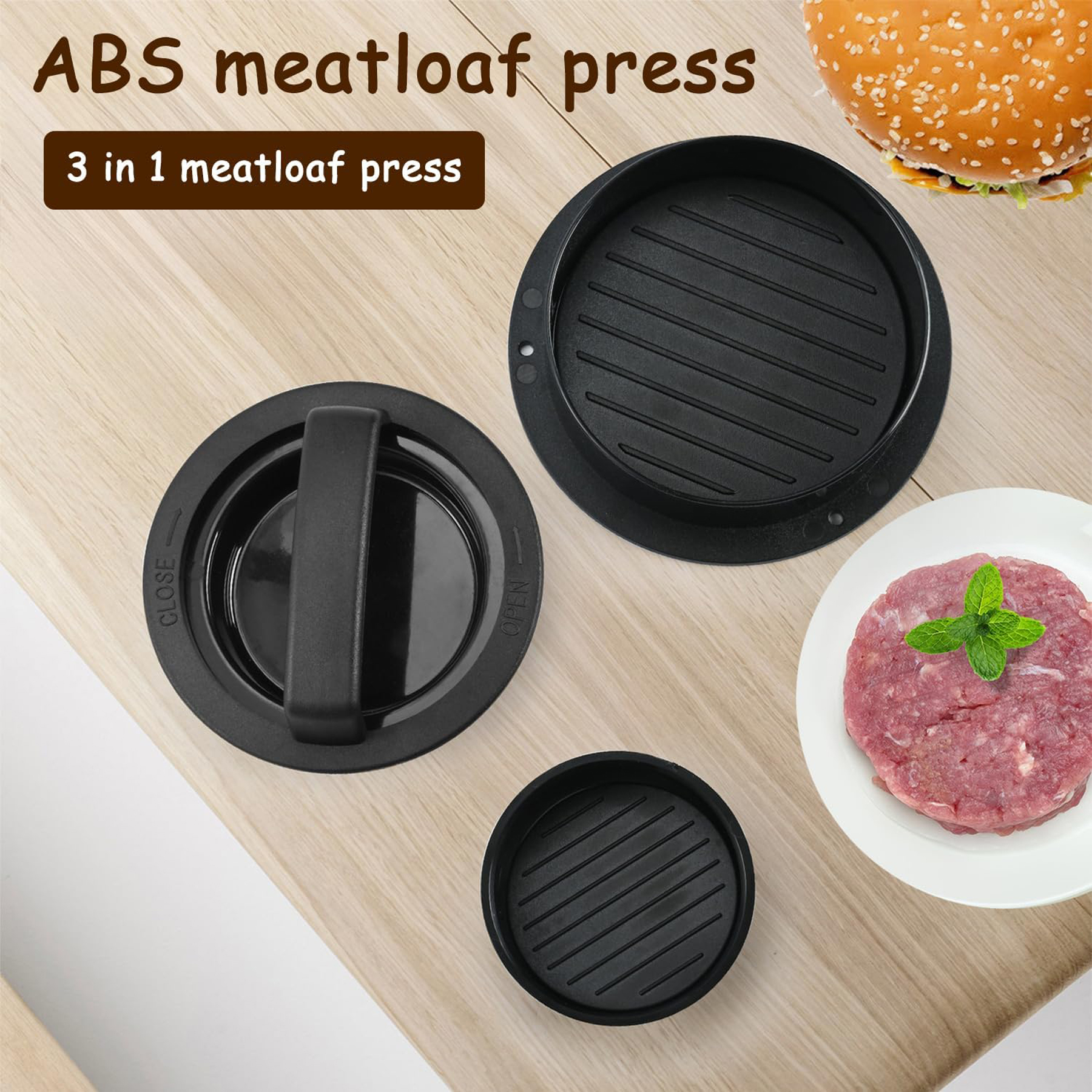 3-in-1 Burger Press with 100 Free Patty Papers 4