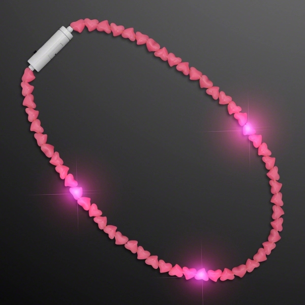 LED Pink Heart Beaded Necklaces 3