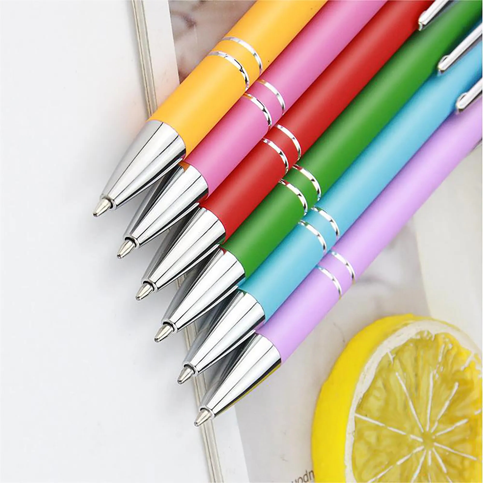 Soft Touch Click Metal Ballpoint Pen MOQ100pcs 3