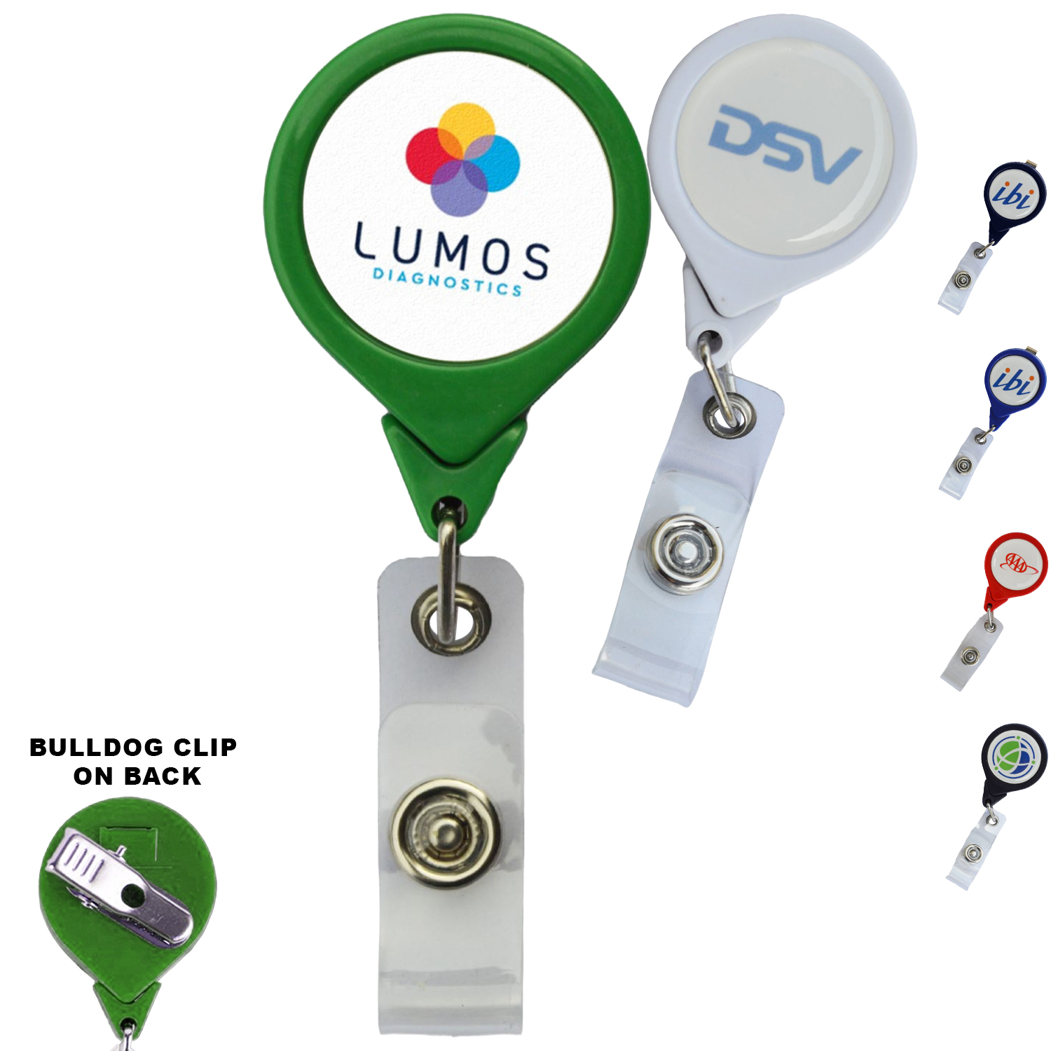 No-Twist Round Retractable Badge Reel w/ Bulldog Clip 1