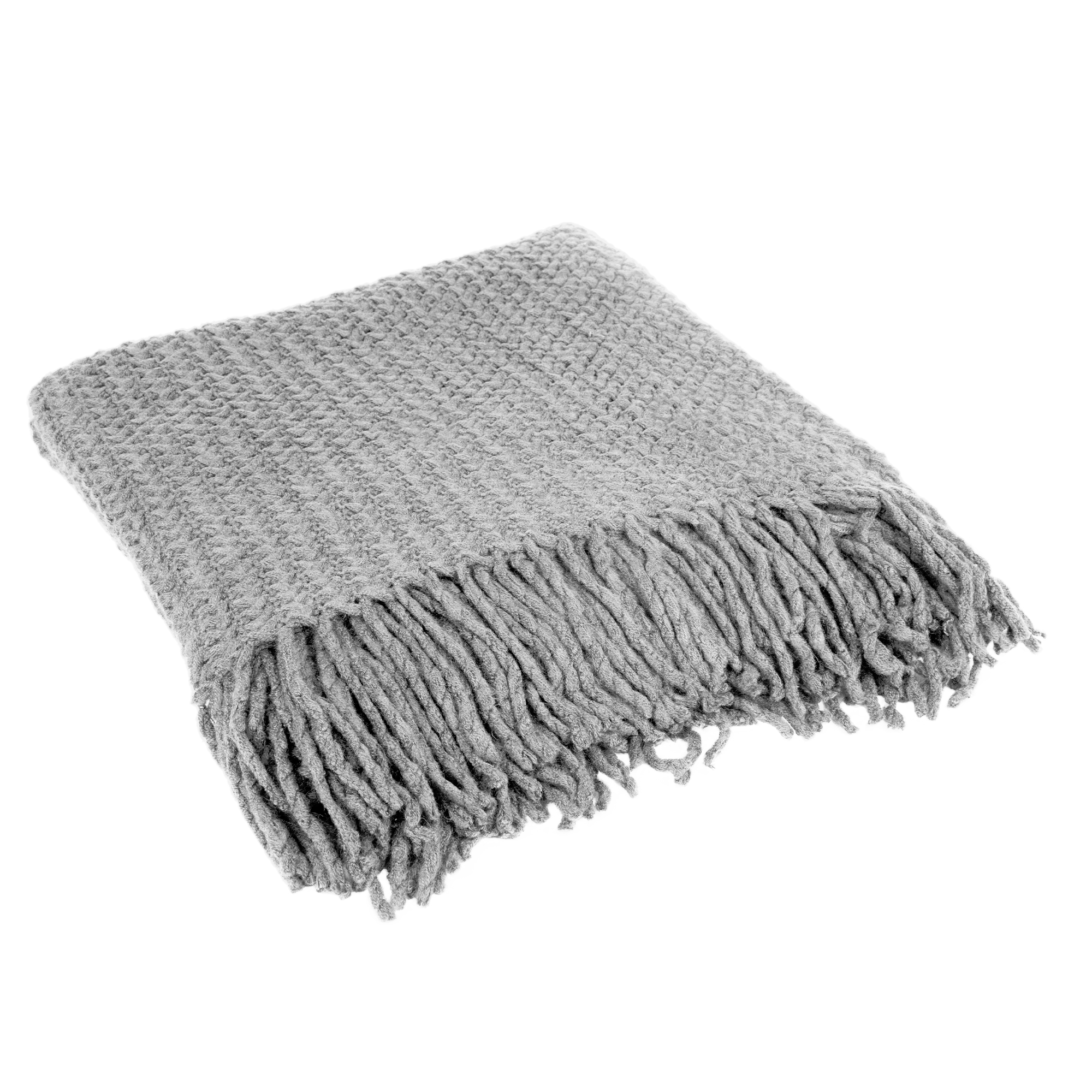 Chunky Knit Blanket With Fringe 5