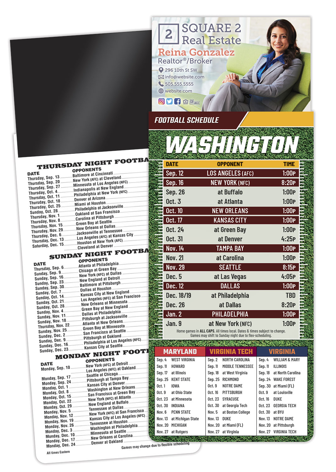 Magna-Card Business Card Magnet Football Schedules (3.5x9) 1
