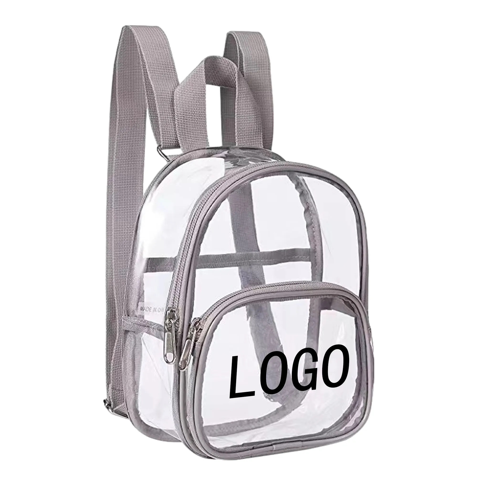 Transparent PVC Sports Backpack Adjustable Shoulder Bag 8