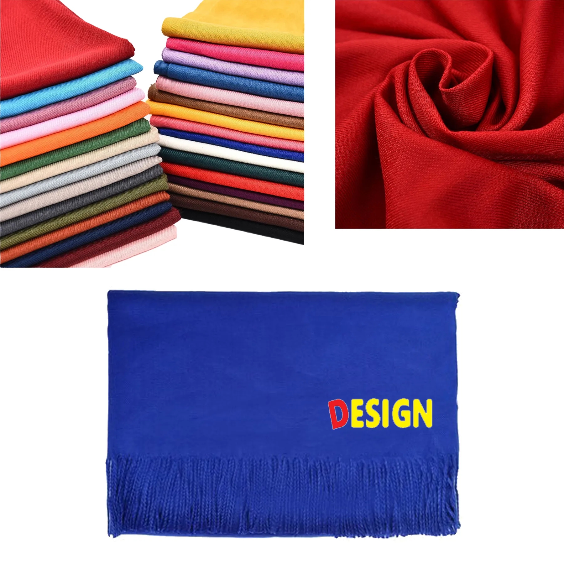 230G Winter Cashmere Scarf With Fringes