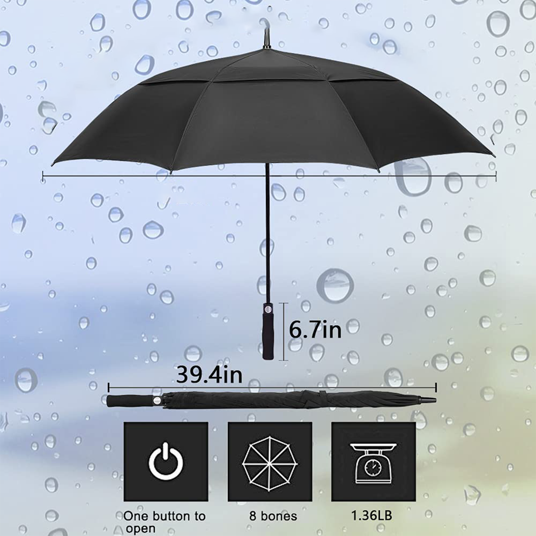 The Vented Typhoon Tamer Golf Umbrella 3