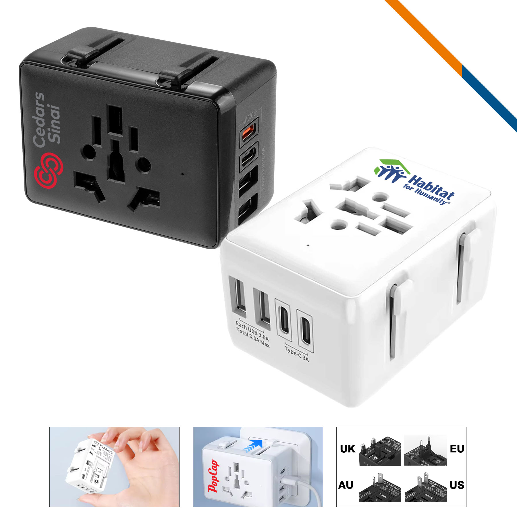 Dane 4 Ports Fast Charging Universal Adapter 1
