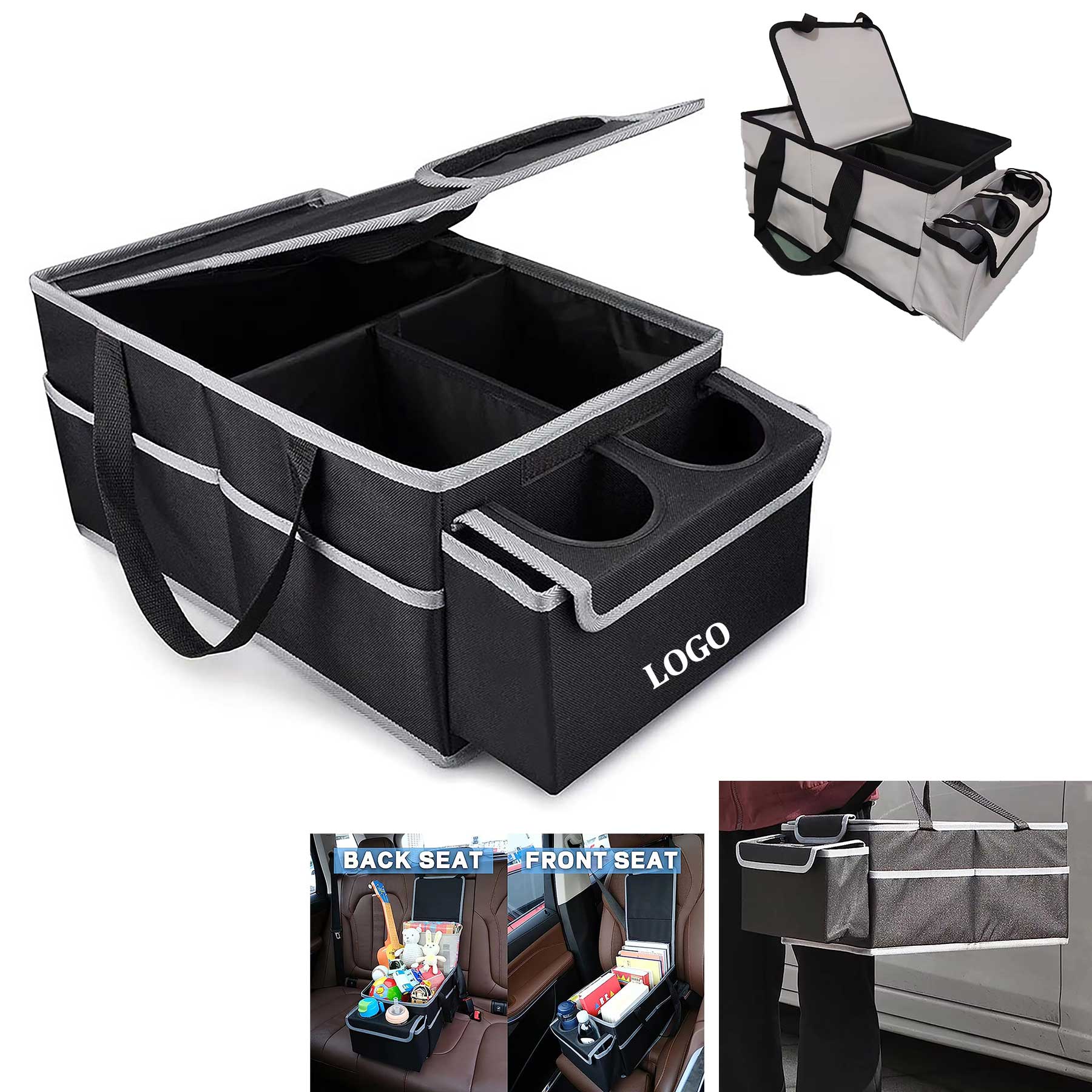 Multi Compartment Foldable Car Seat Storage Bag 3