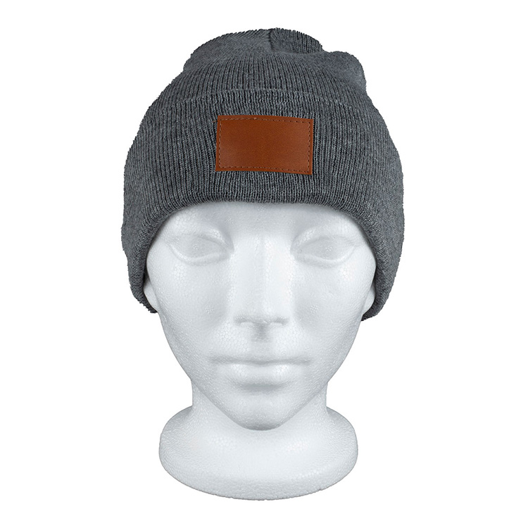 "TIBURON" Fashion and Performance Knit Cuffed Beanie with Patch 10