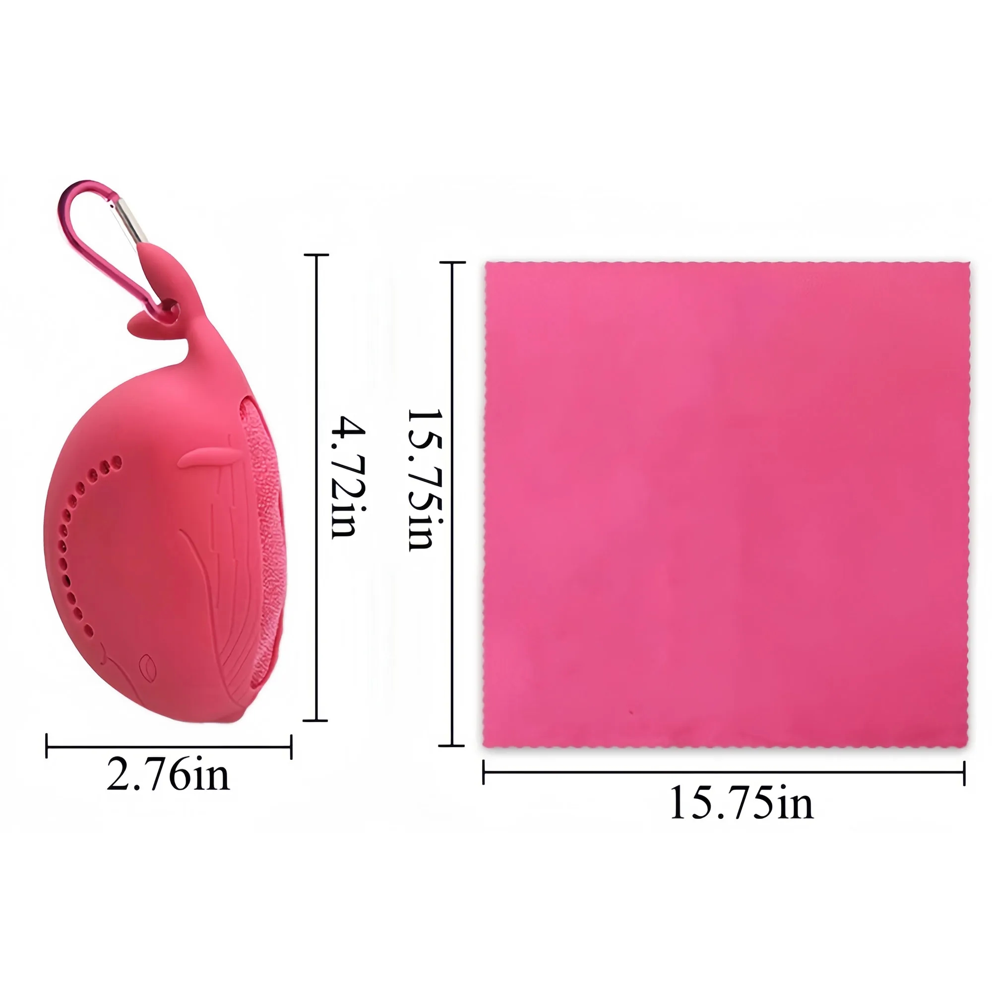 Whale Shape Quick Dry Cooling Sports Towel With Case 7